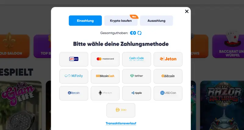 Cazimbo Casino Kasse