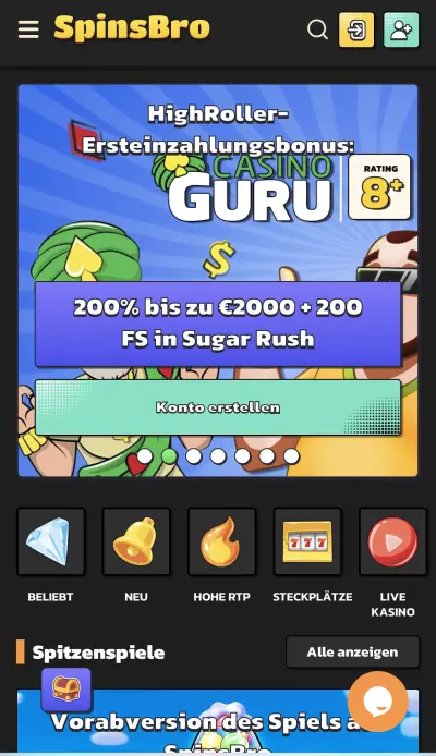 SpinsBro Casino Mobile App