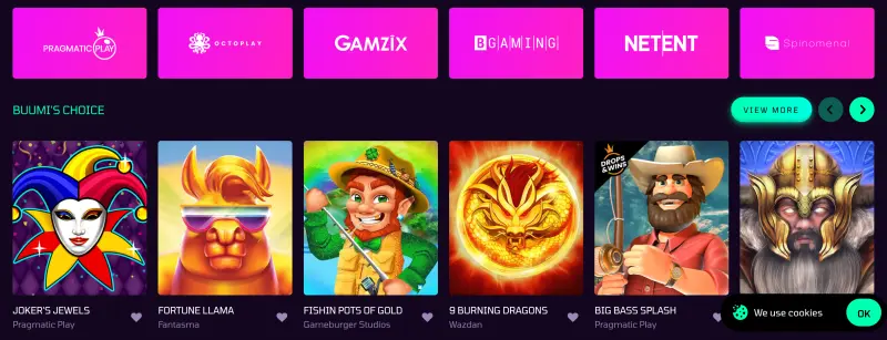 Buumi Casino Spiele