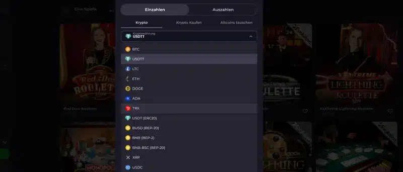CryptoLeo Einzahlungen