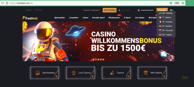 FreshBet Casino Test