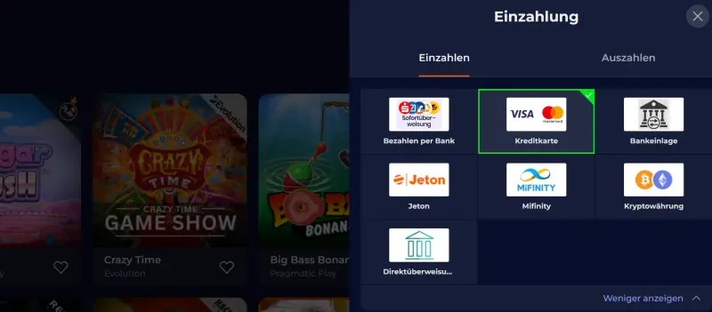 Nine Casino Einzahlungen