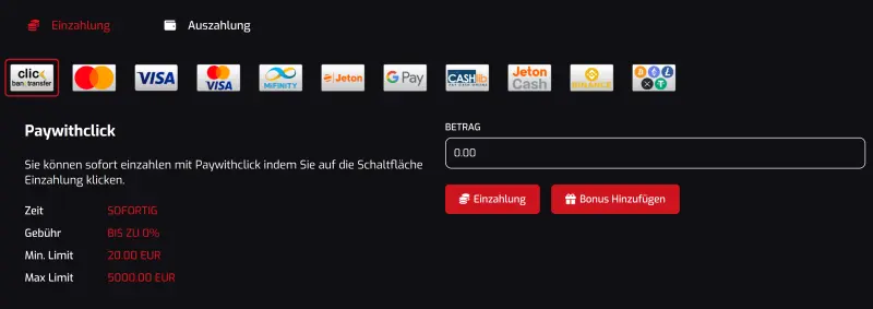 RoyalStars Casino Kasse