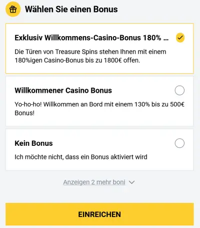 TreasureSpins Casino Bonus Aktivieren