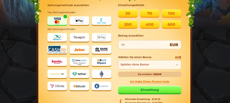Winlegends Casino Kasse