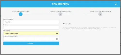 Wolfy Casino Anmeldung