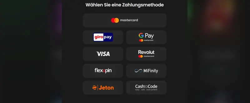 ZipCasino Einzahlungen