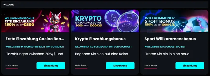 CosmoBet Casino Bonus