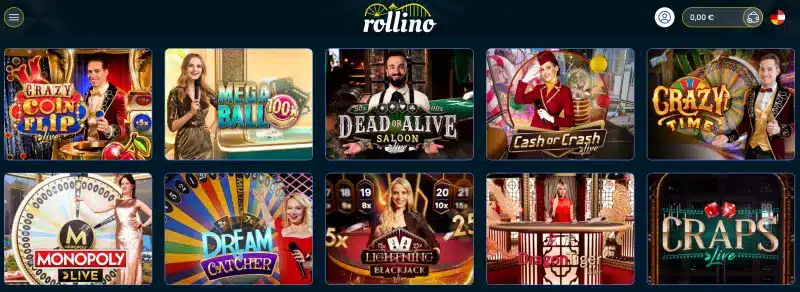 Rollino Casino Spiele Test
