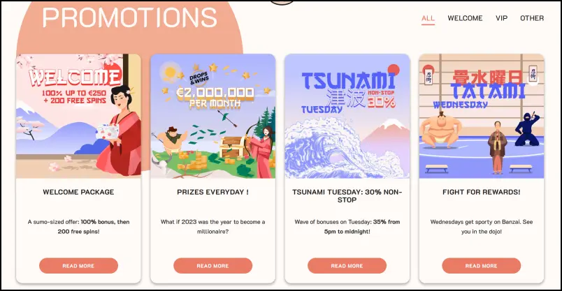 Banzai Slots Casino Bonus