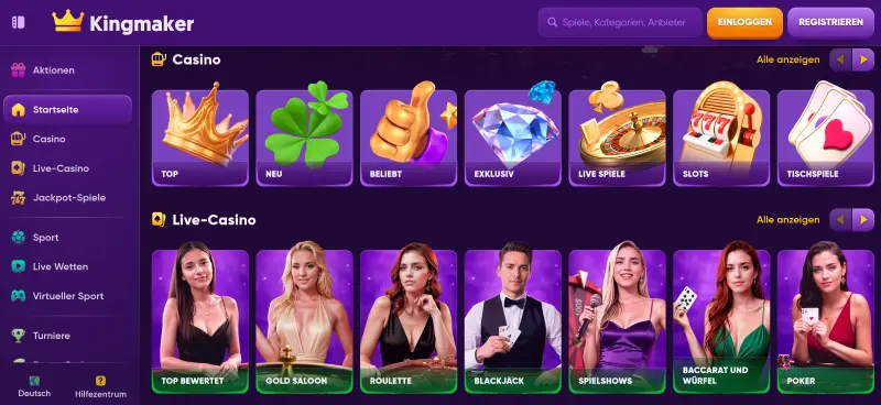Kingmaker Casino Spiele Test