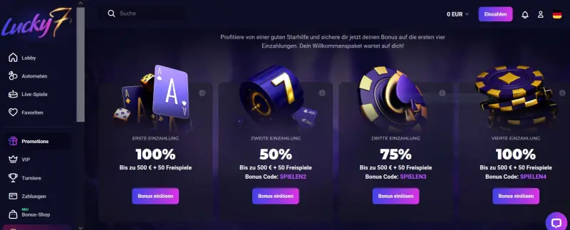 Lucky7even Casino Bonus