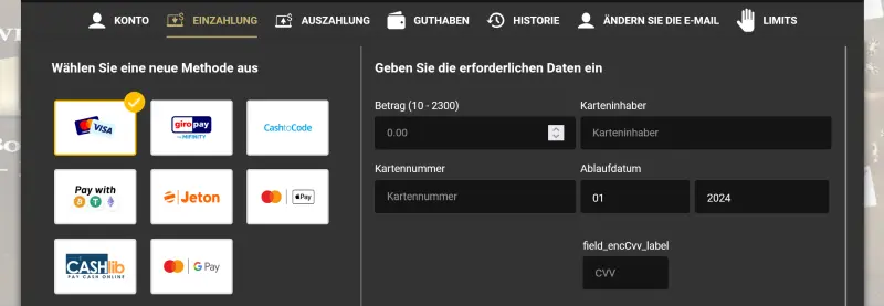 Woopwin Casino Zahlungen