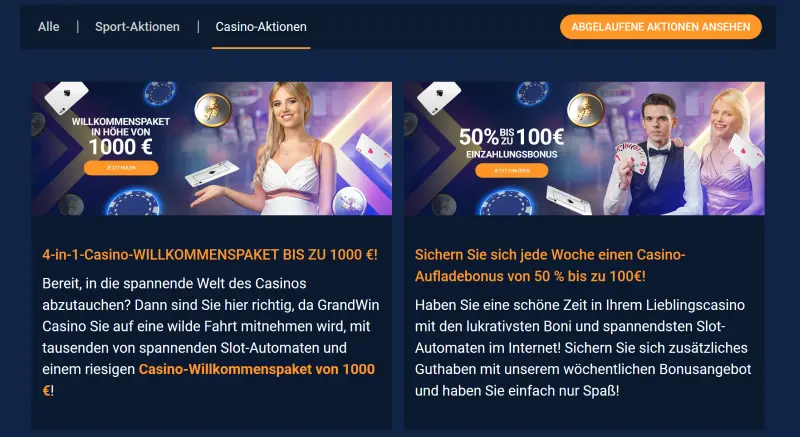 Grandwin Casino Bonus