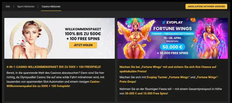 Olympusbet Casino Bonus