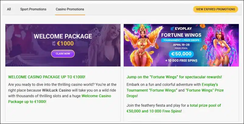 Wikiluck Casino Bonus