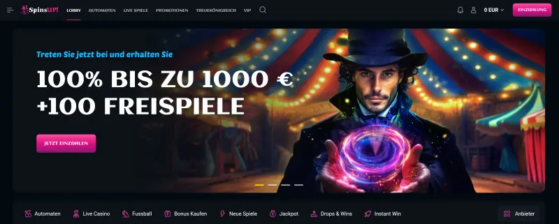 SpinsUp Casino Test