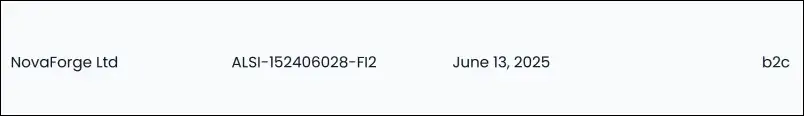 Novaforge Ltd Lizenz