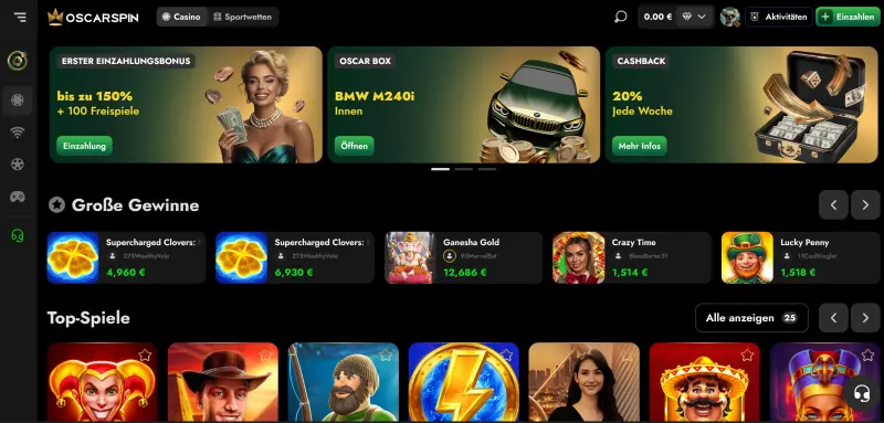 Oscarspin Casino Test