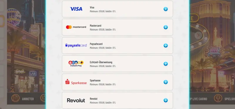 Dreamline Ventures SRL Zahlungsmethoden